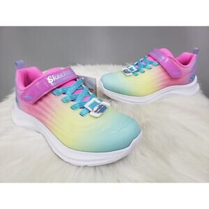 NEW EASY ON / OFF Skechers Jumpsters 2.0 Blurred‎ Dreams Sneaker Rainbow Sparkle